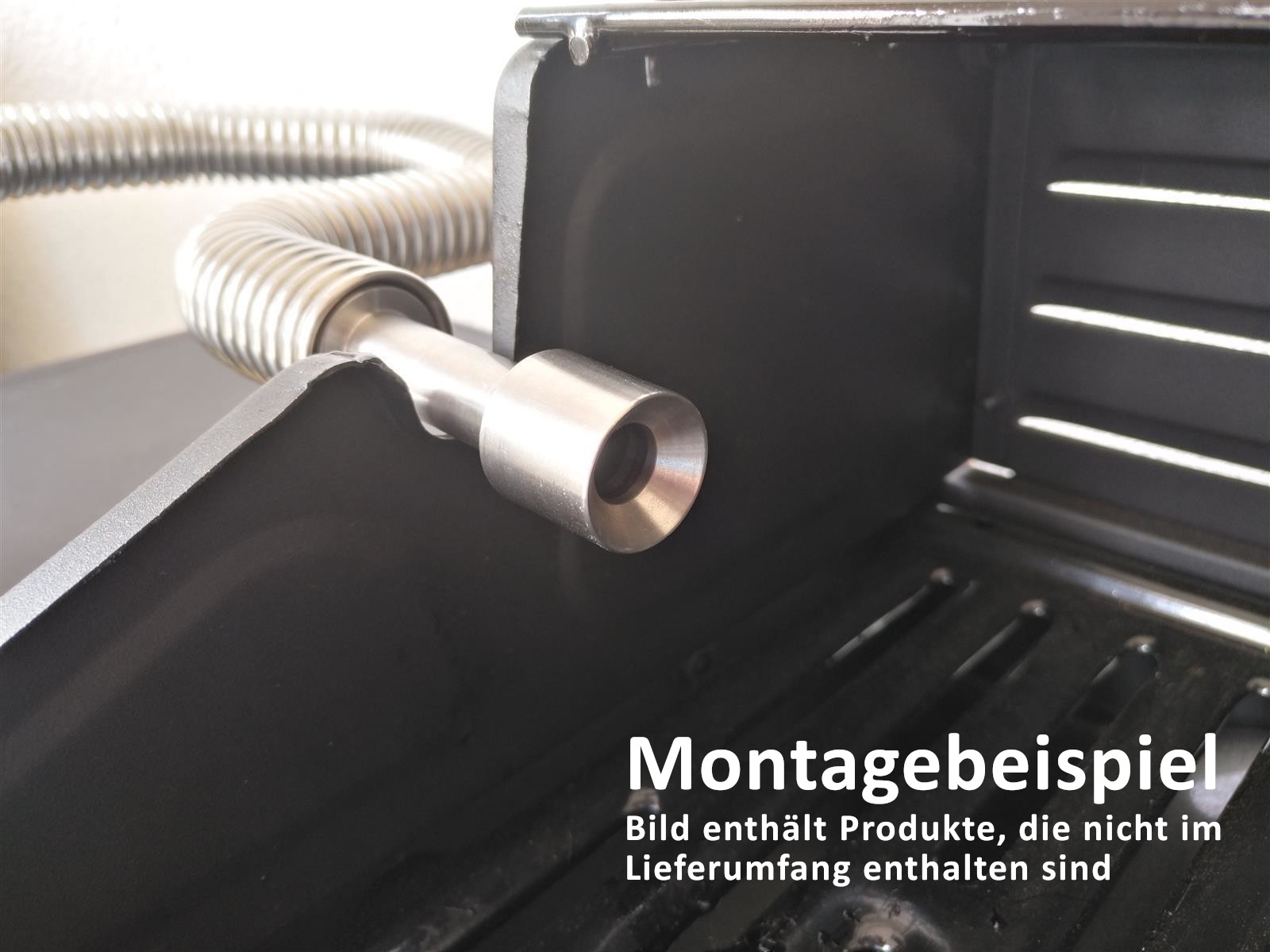 Adaptateur de grille pour tuyaux flexibles en acier inoxydable Giga-Smo 4 litres et Big-Old-Smo 2,3 litres (à partir de 2025) Tuyau flexible en acier inoxydable pour 0,65 litre de fumée de gril, 2 mètres