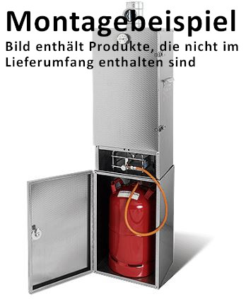 Unterbau für Räucherofen aus geprägtem Cr-Edelstahl Unterbau für Räucherofen aus geprägtem Cr-Edelstahl