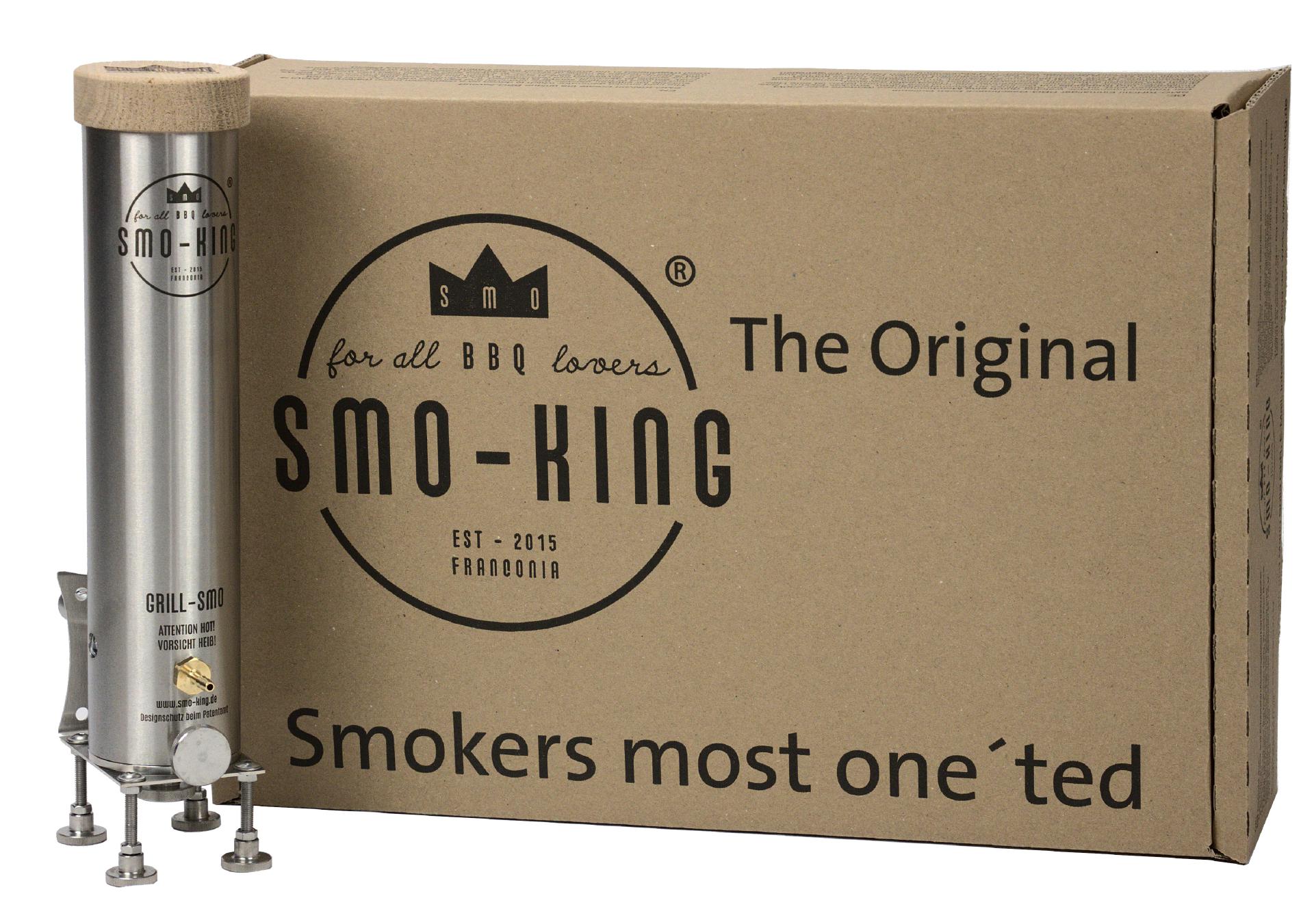 Générateur de fumée froide Smo-King GRILL-SMO 0,65 litres avec pompe à membrane à piles STARTER-SET Smo-King WOK-SMO inkl. Kaltrauchgenerator GRILL-SMO 0,65 Liter STARTER-SET | batteriebetrieben | Thermometer