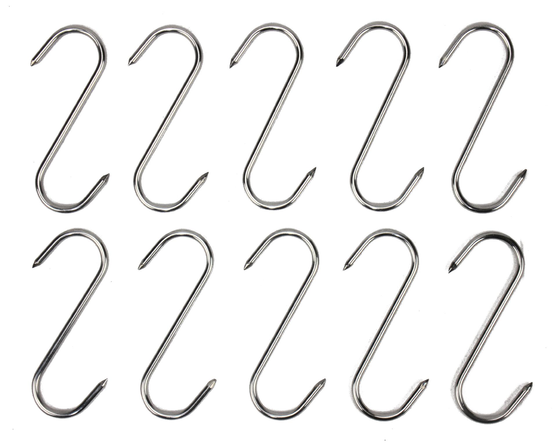 Crochet à Encens "S" Acier Inoxydable (Double Pointe) - Paquet de 10