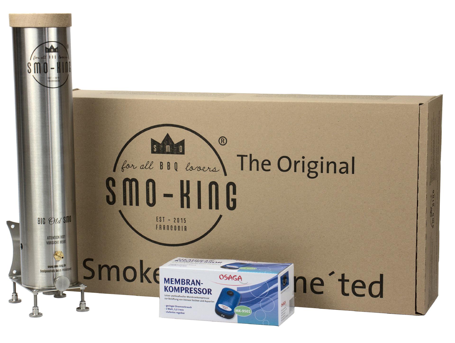 Générateur de fumée froide Smo-King BIG-Old-SMO 2,3 litres avec pompe à membrane 230 volts STARTER SET (à partir de 2025)